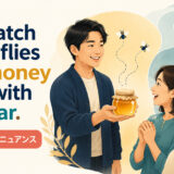 You catch more flies with honey than with vinegar.の意味・使い方・ニュアンスを解説するアイキャッチ画像