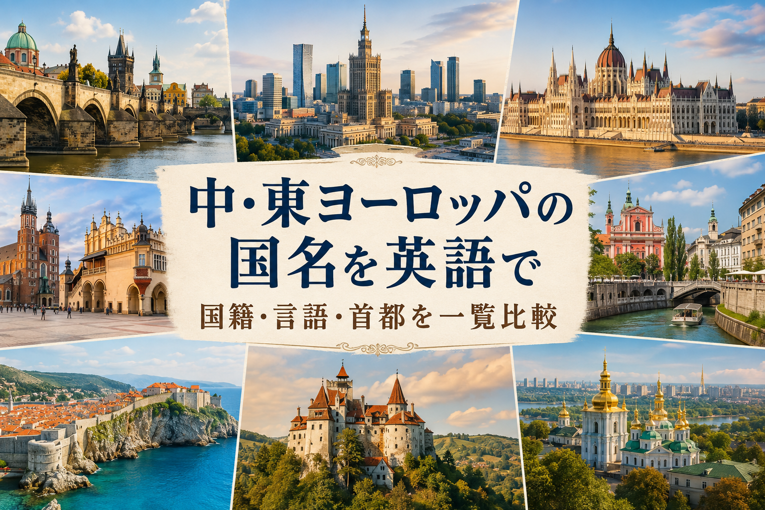 中・東ヨーロッパの国名を英語で 国籍・言語・首都を一覧比較