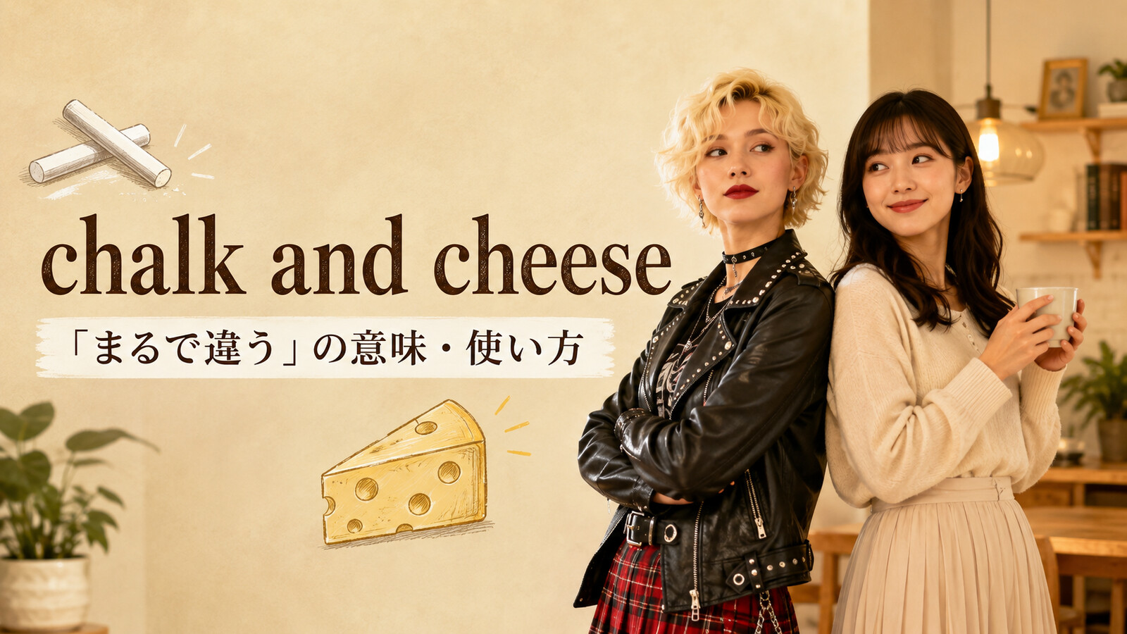 chalk and cheeseの意味と使い方