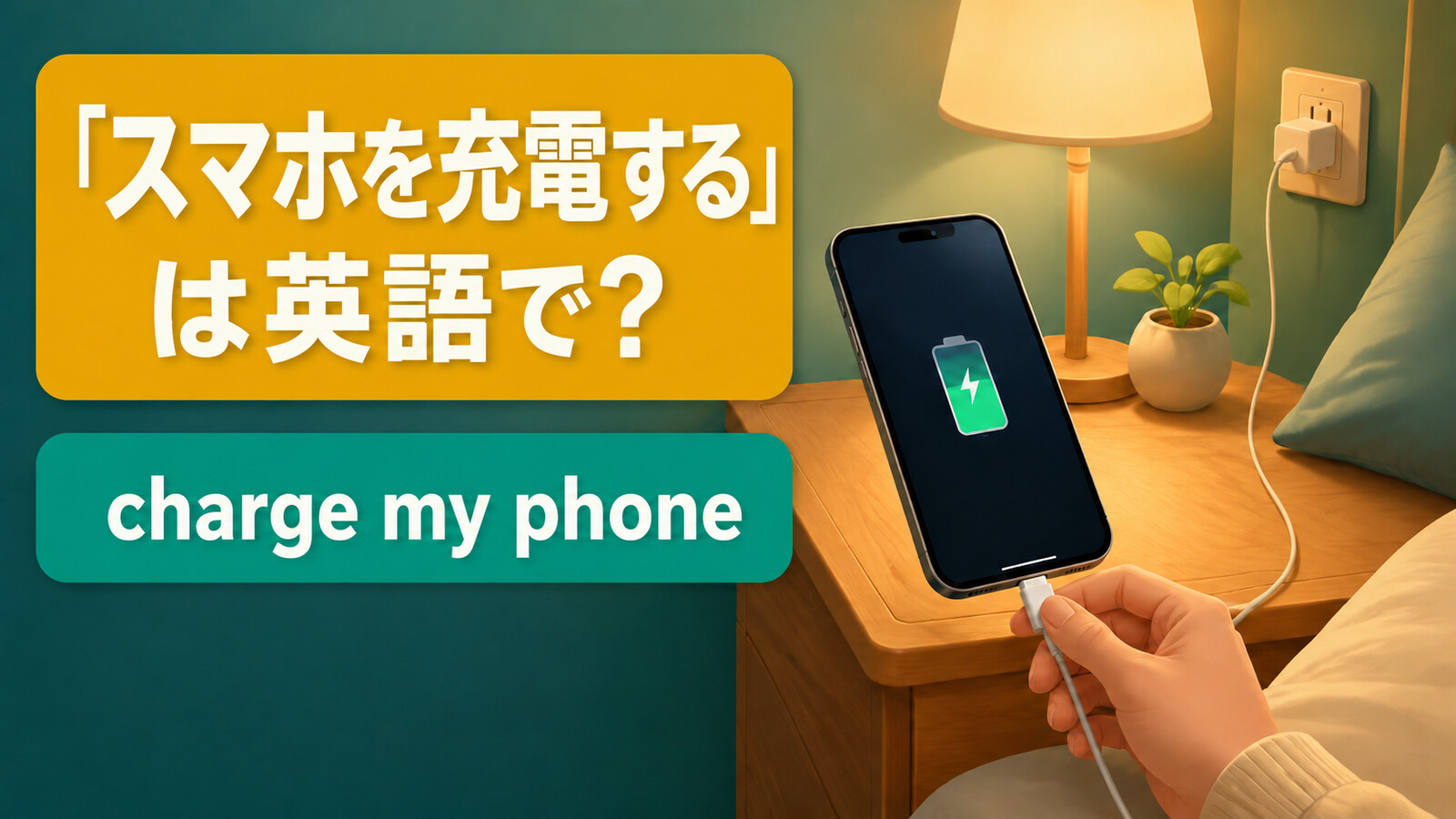 「スマホを充電する」は英語で?charge my phoneのアイキャッチ