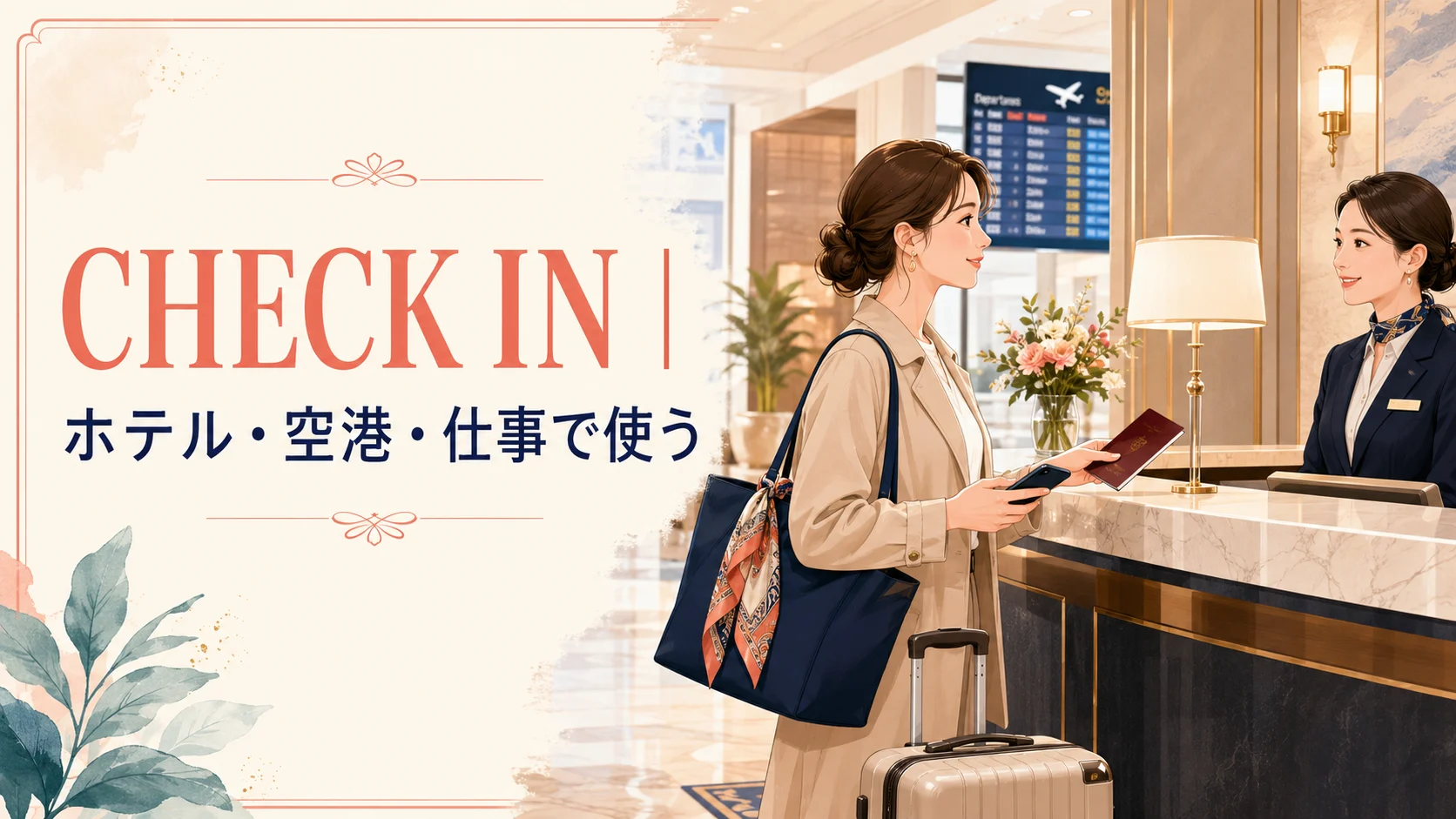 Check inの意味とホテル・空港・仕事での使い方を解説するアイキャッチ