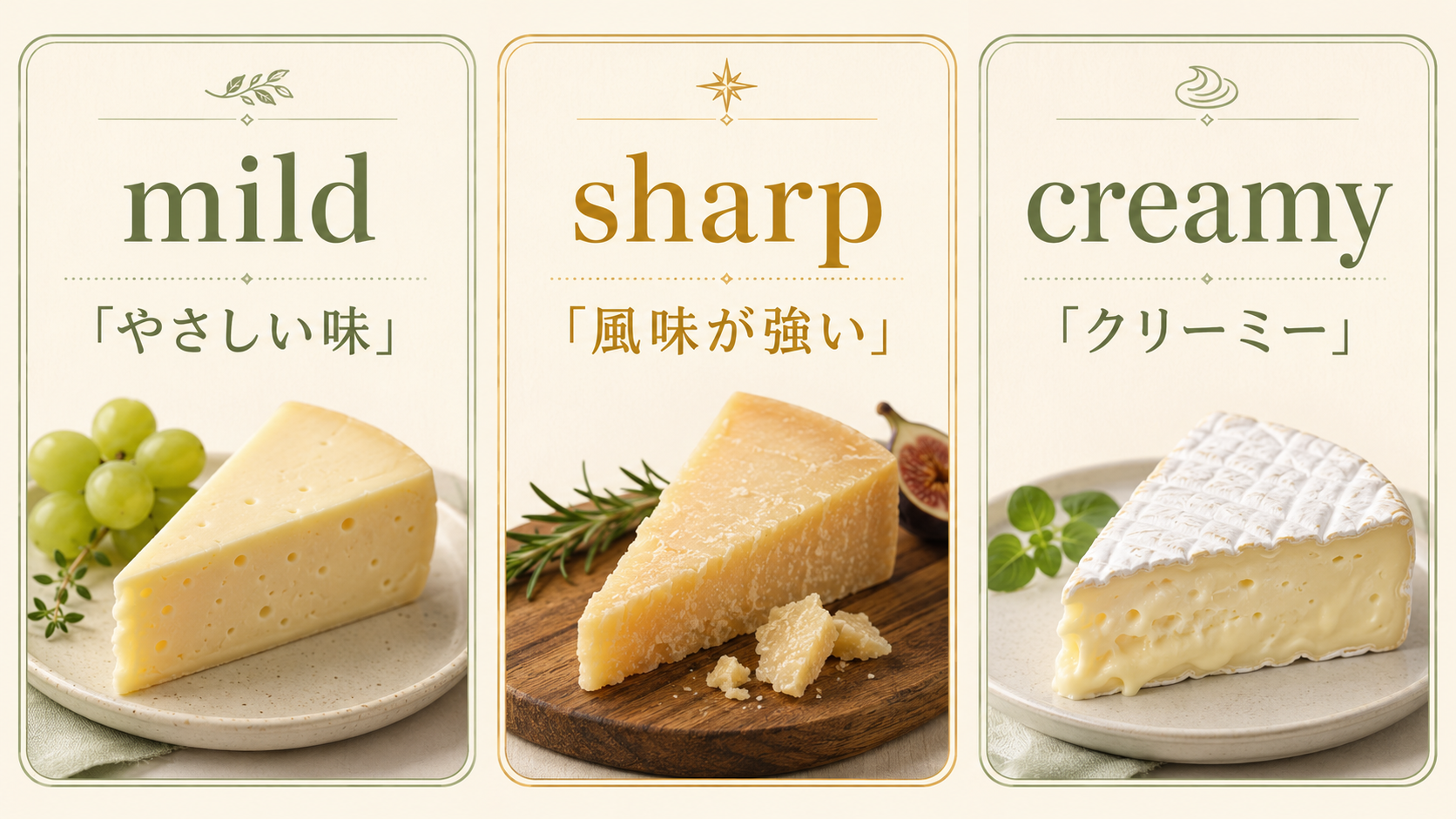 「チーズを楽しむのが趣味です」は英語で？cheese lover・cheese tasting・sharpの使い方