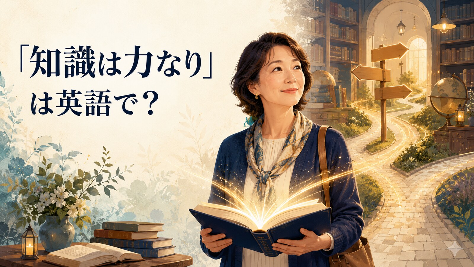 「知識は力なり」は英語で?Knowledge is power.を解説するアイキャッチ