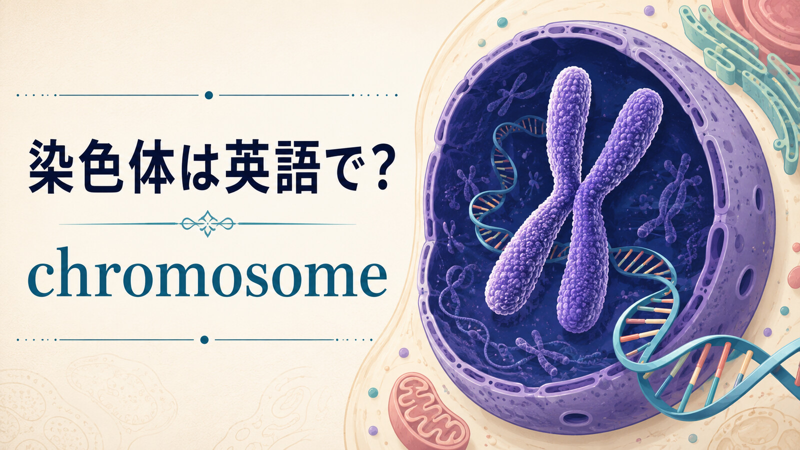 染色体は英語でchromosomeと示すアイキャッチ画像