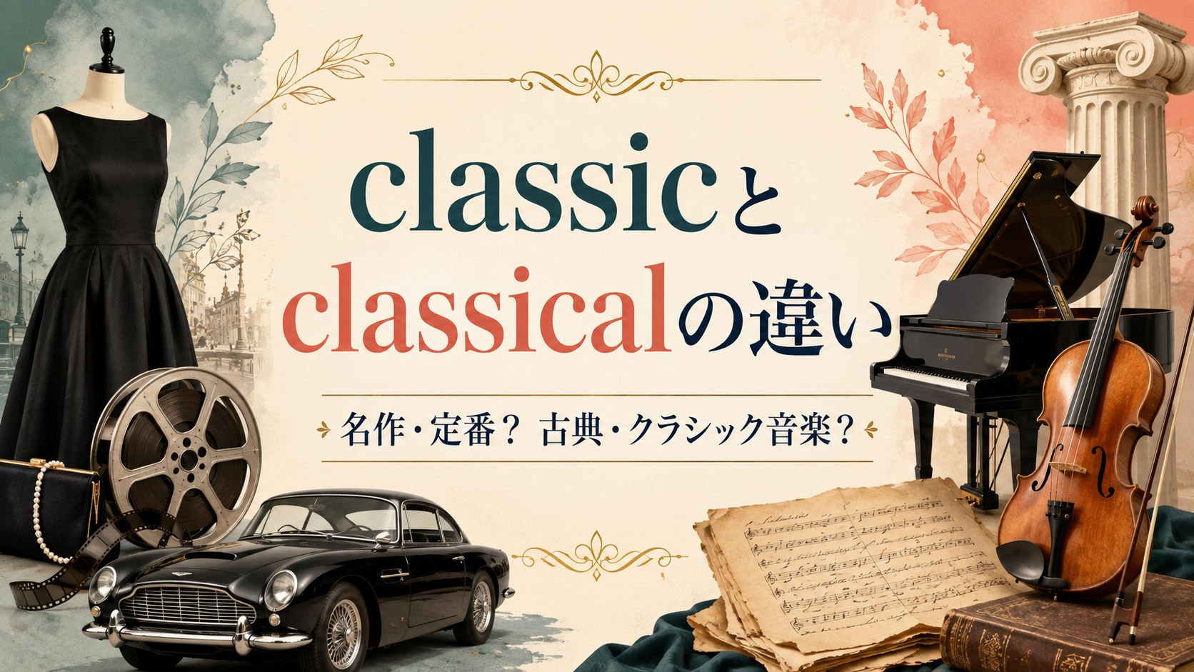 classicとclassicalの違いは？意味と使い分けを例文で解説