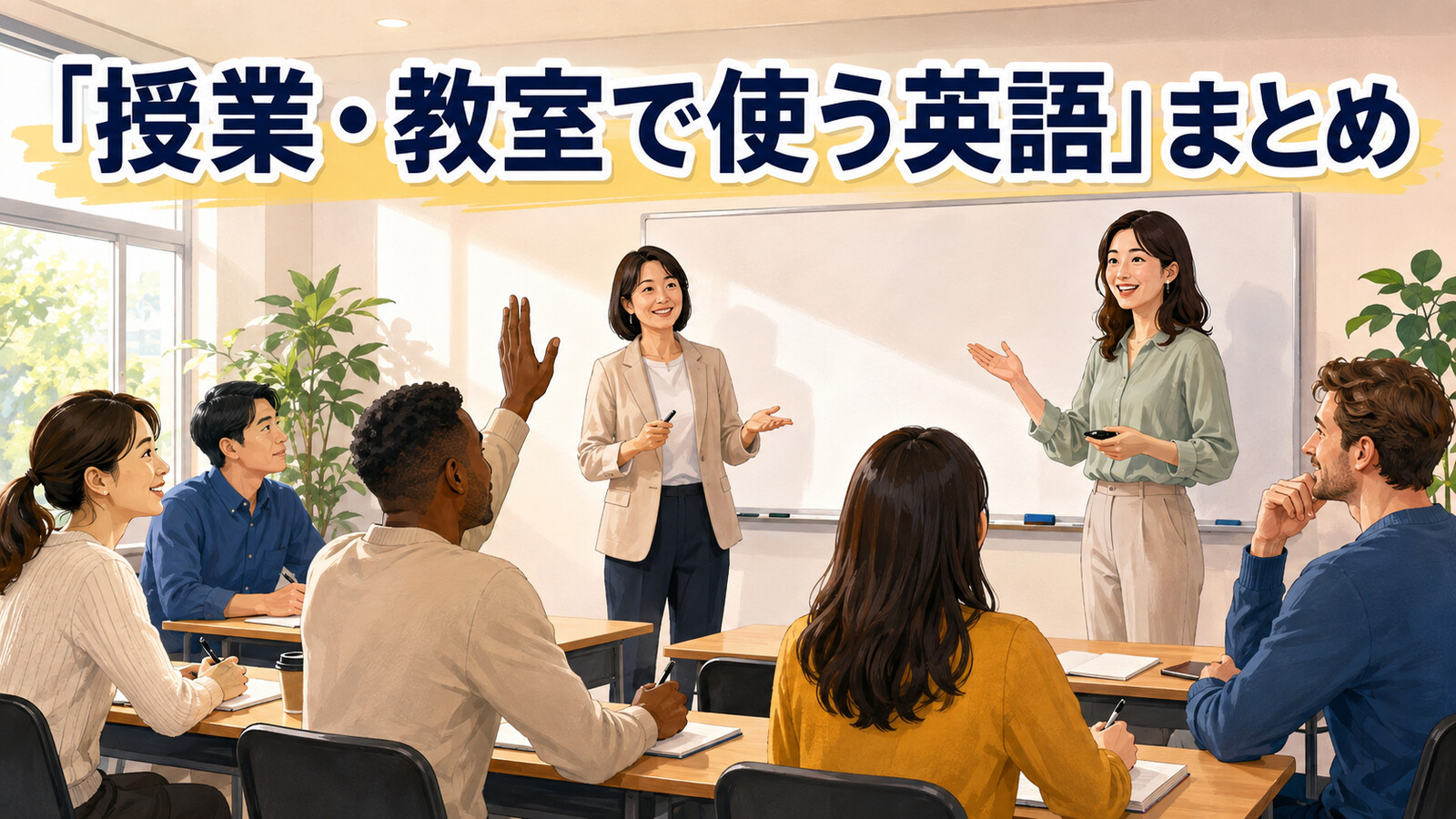授業・教室で使う英語をまとめた成人向け教室のアイキャッチ
