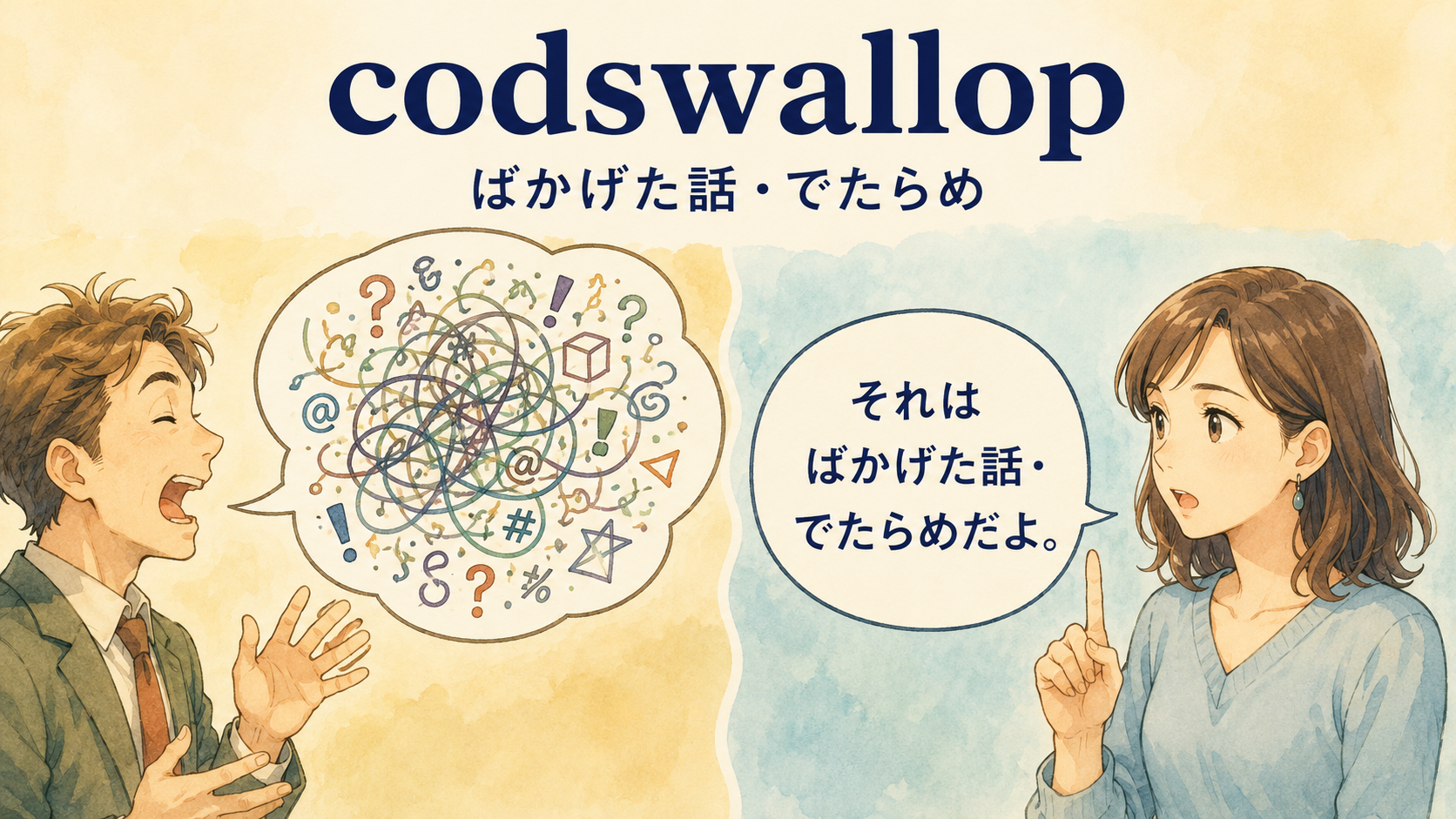 「codswallop」の意味・ニュアンス・使い分け図