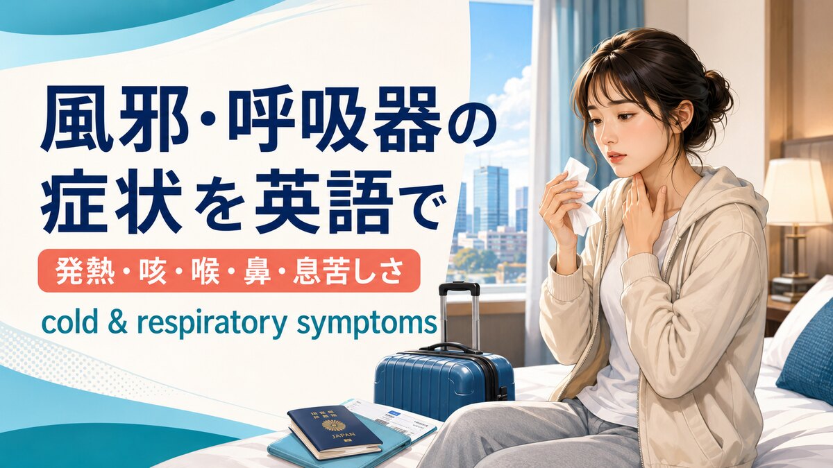 風邪・呼吸器の症状を英語で伝える記事のアイキャッチ