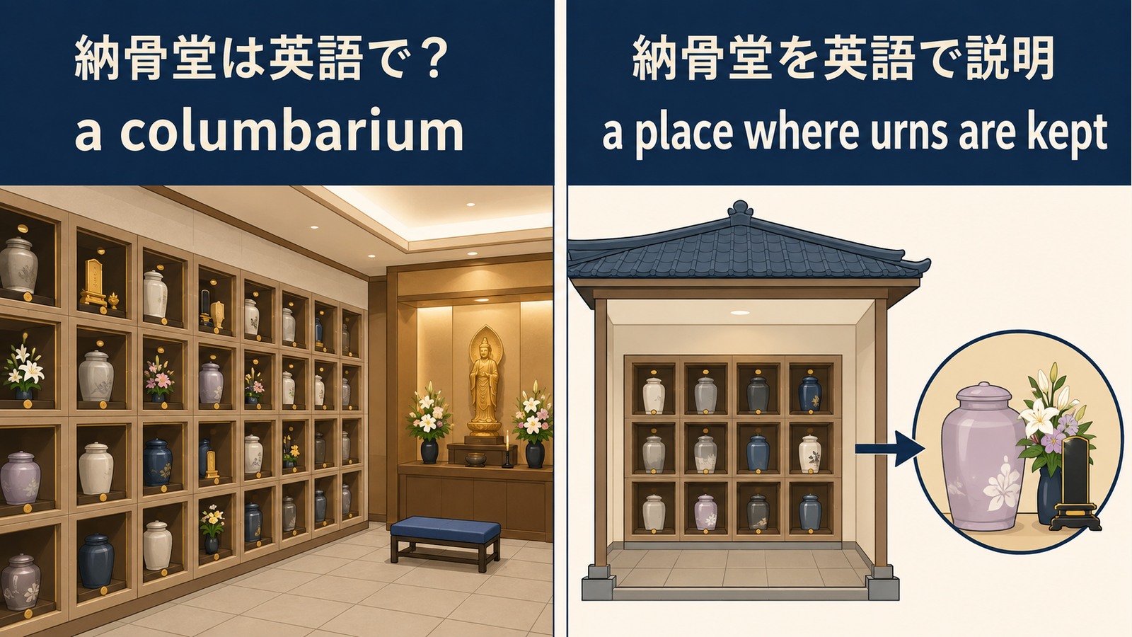納骨堂の英語表現と意味