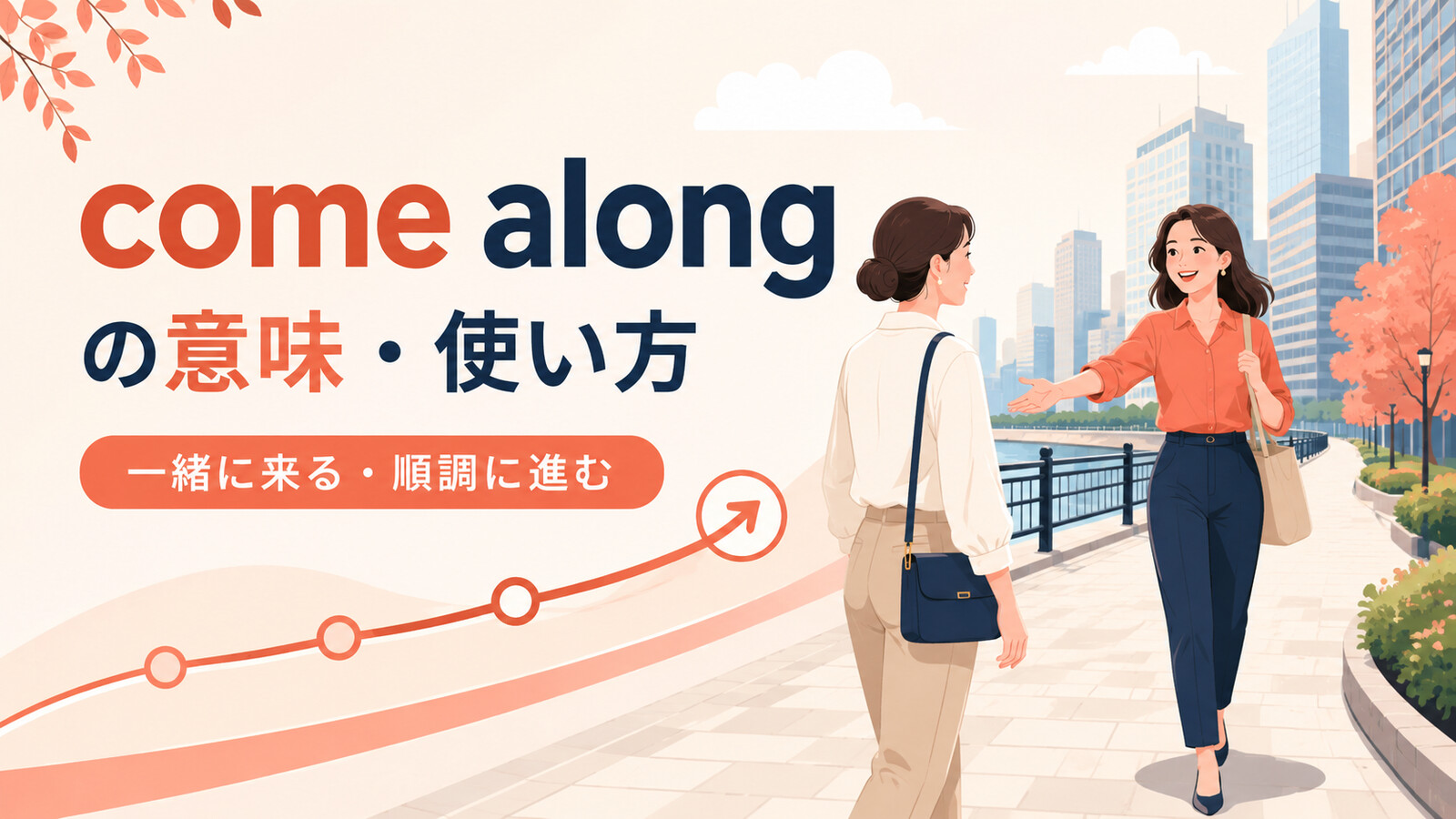 come alongの意味・使い方・come withとの違いを解説するアイキャッチ