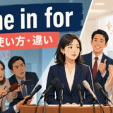 come in forの意味・使い方とreceive・faceとの違いを解説するアイキャッチ