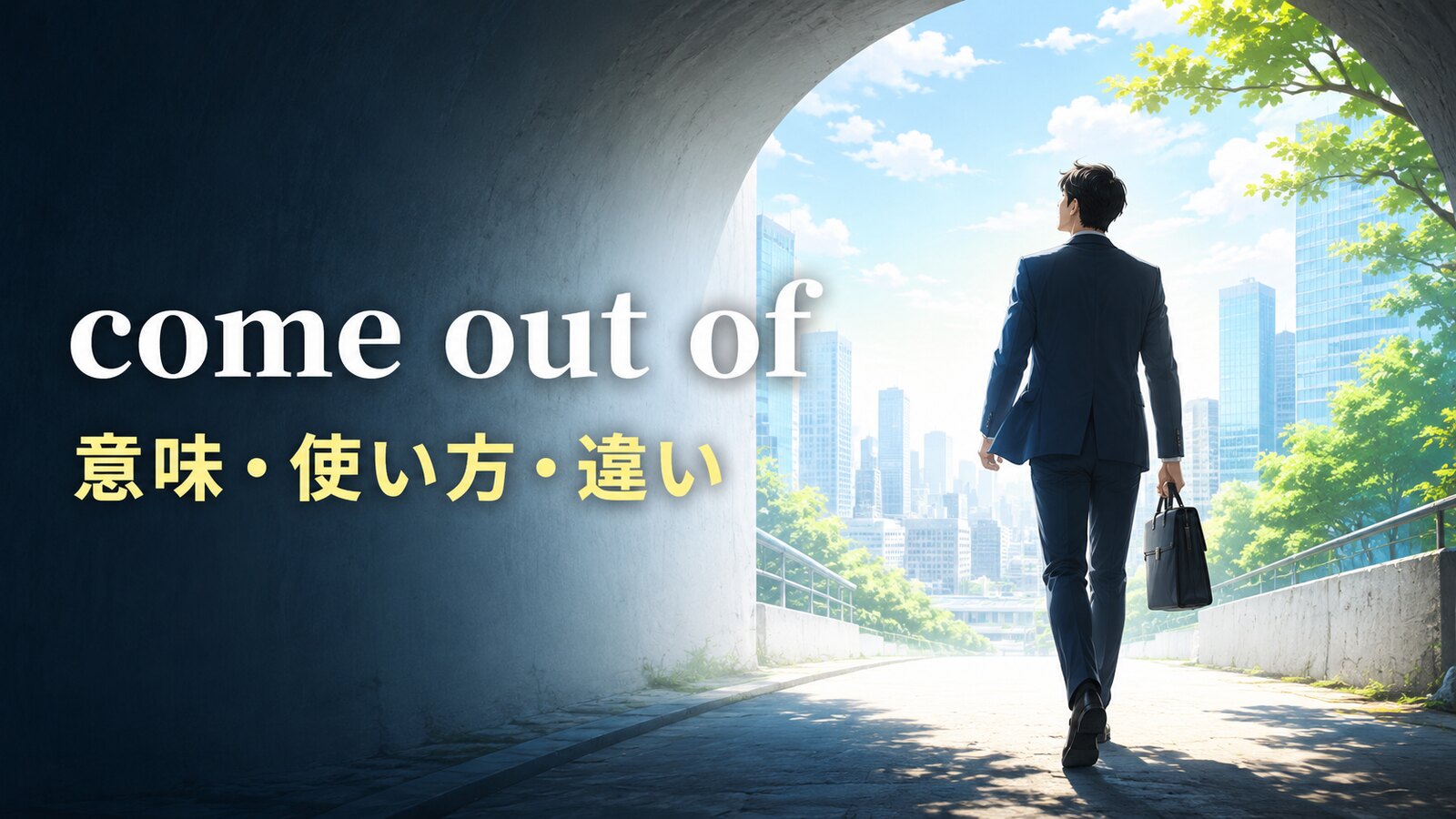 come out ofの意味は？「〜から出る・困難を脱する・結果を得る」の使い方と語順