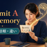 commit A to memoryの意味・語順・memorizeやlearn by heartとの違いを示すアイキャッチ