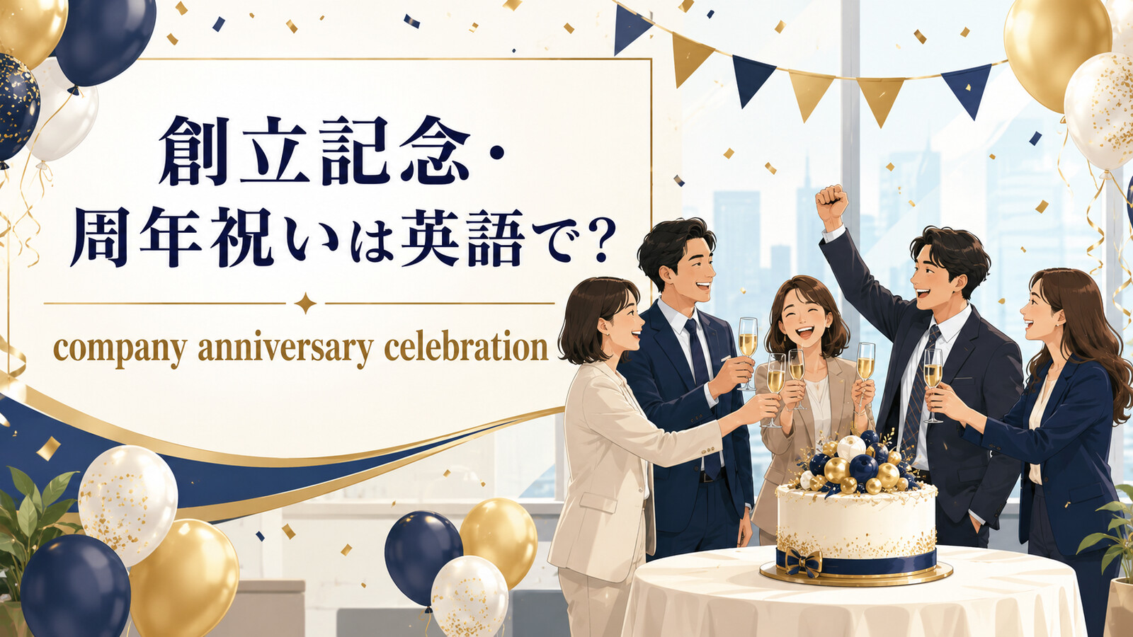 「創立記念・周年祝い」は英語で？a company anniversary celebrationの使い方・文化差と例文