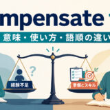 compensate forの意味・使い方・語順の違い