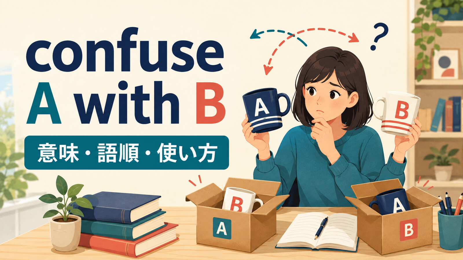 confuse A with Bの意味は？語順・使い方とmistake A for Bとの違い