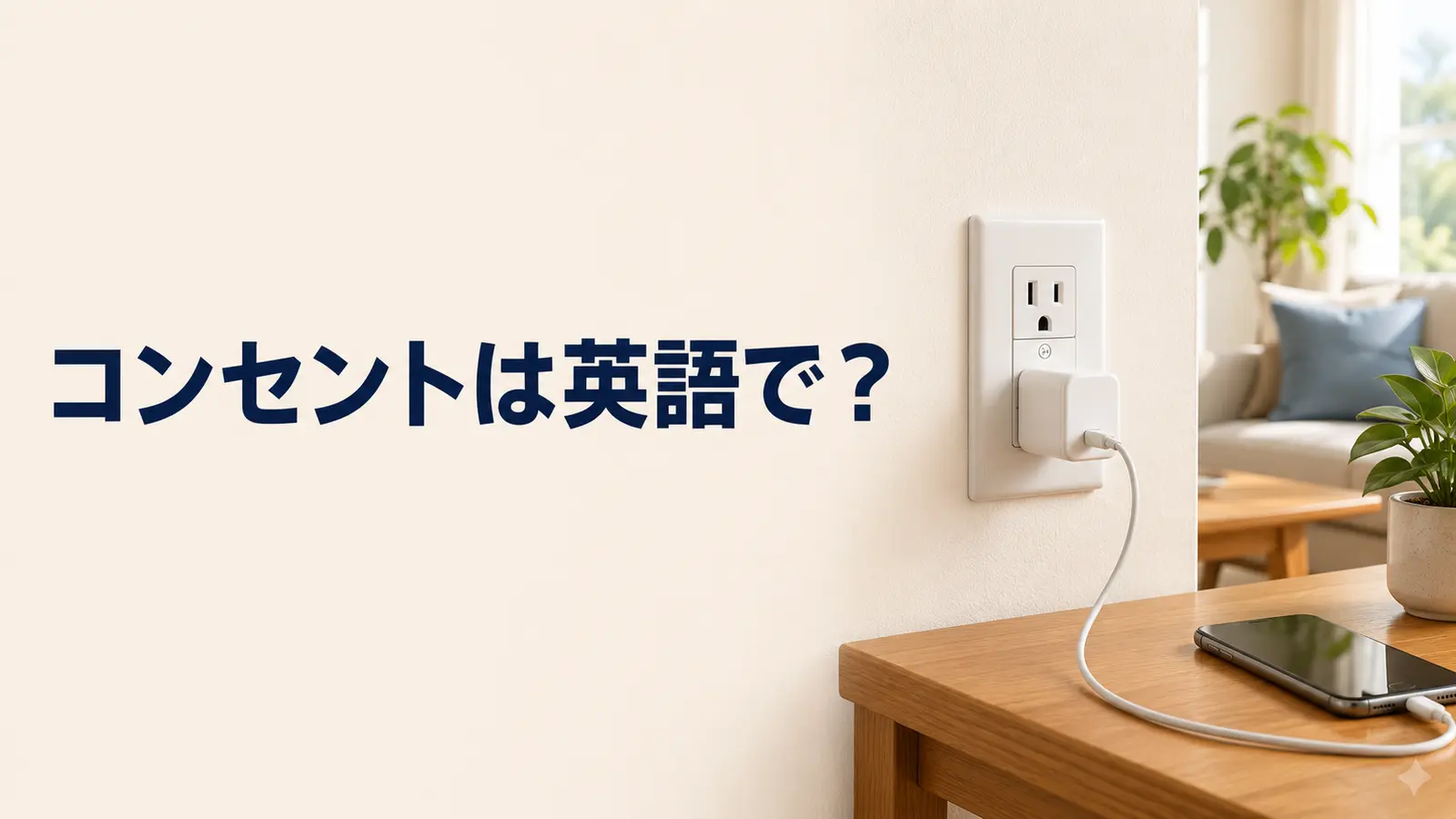 コンセントは英語で？outletとsocketを解説する記事のアイキャッチ