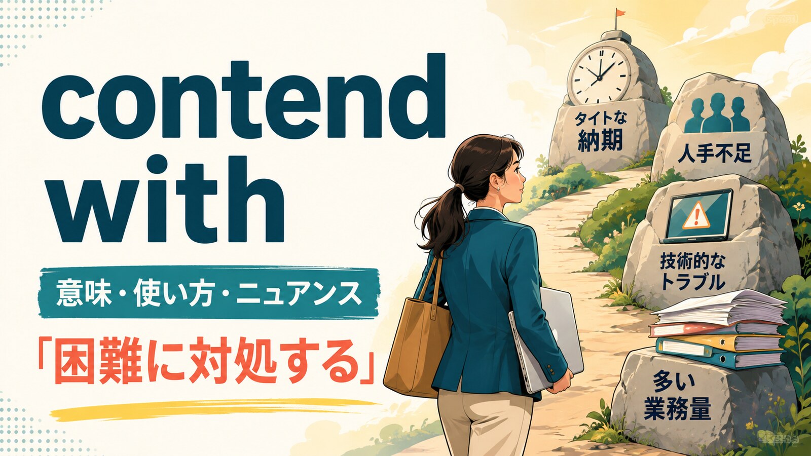 contend withの意味は？使い方とdeal with・cope withとの違いを例文解説