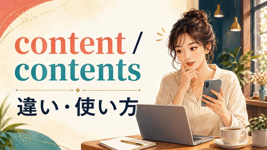 contentとcontentsの違いと使い方をイメージしたイラスト