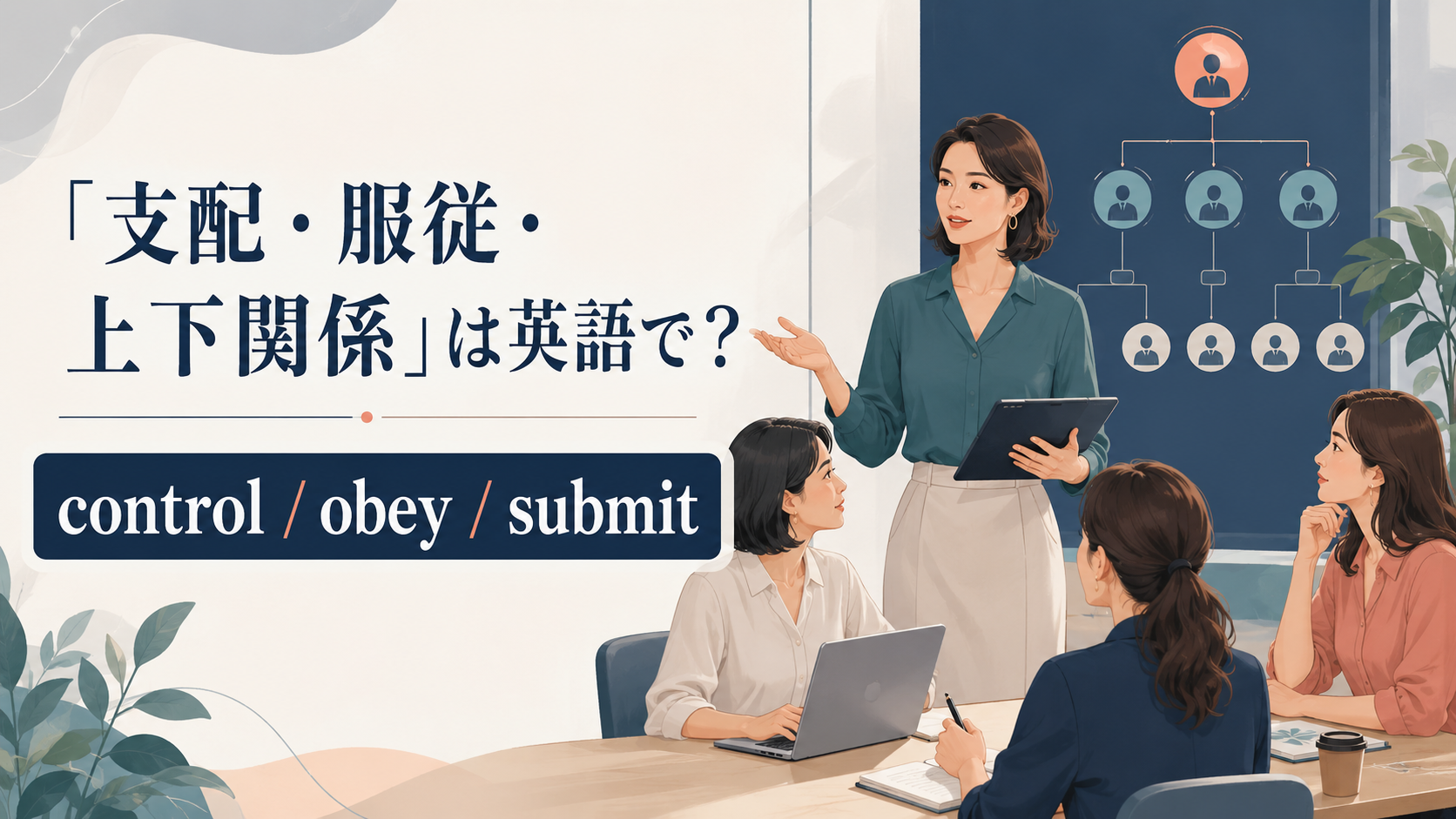 支配・服従・上下関係の英語表現まとめ｜control・obey・submitの違い