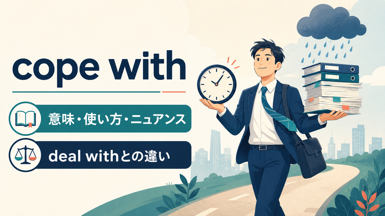 cope withの意味・使い方・ニュアンスとdeal withとの違い