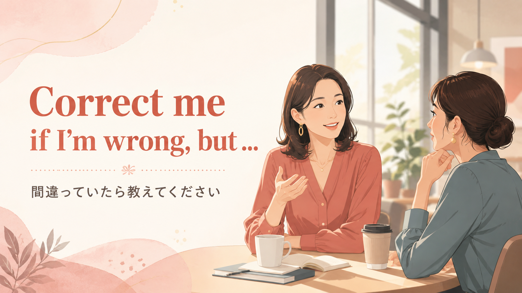 Correct me if I’m wrong, but ...を使って間違っていたら教えてくださいと伝える女性たち