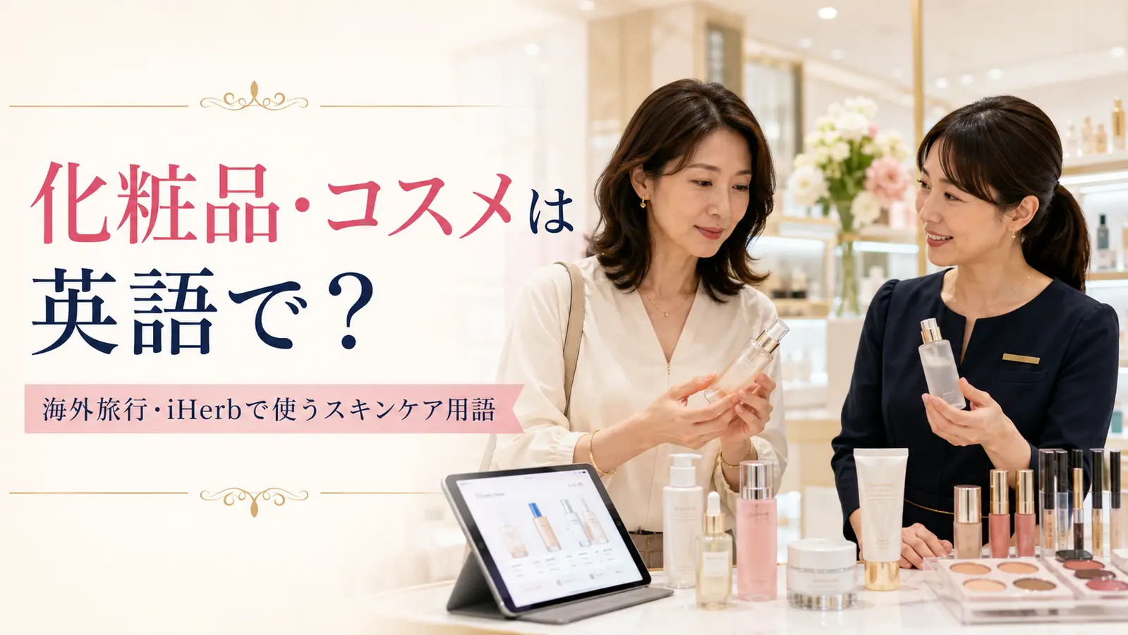 化粧品・コスメは英語で？海外旅行・iHerbで使うスキンケア用語と買い物英会話