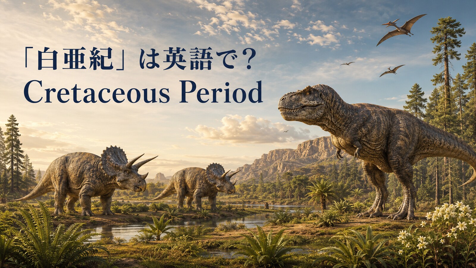 「白亜紀」は英語で？Cretaceous Periodの発音・名前の由来と代表的な恐竜