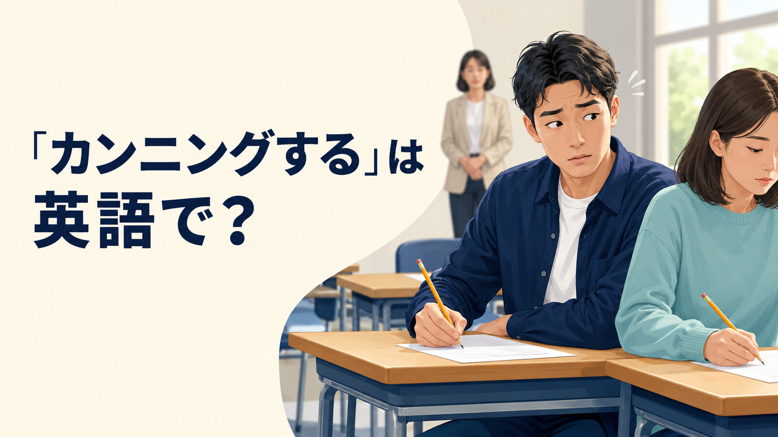 「カンニングする」は英語で？cheat on a testとcunningの違い・簡単な言い換え