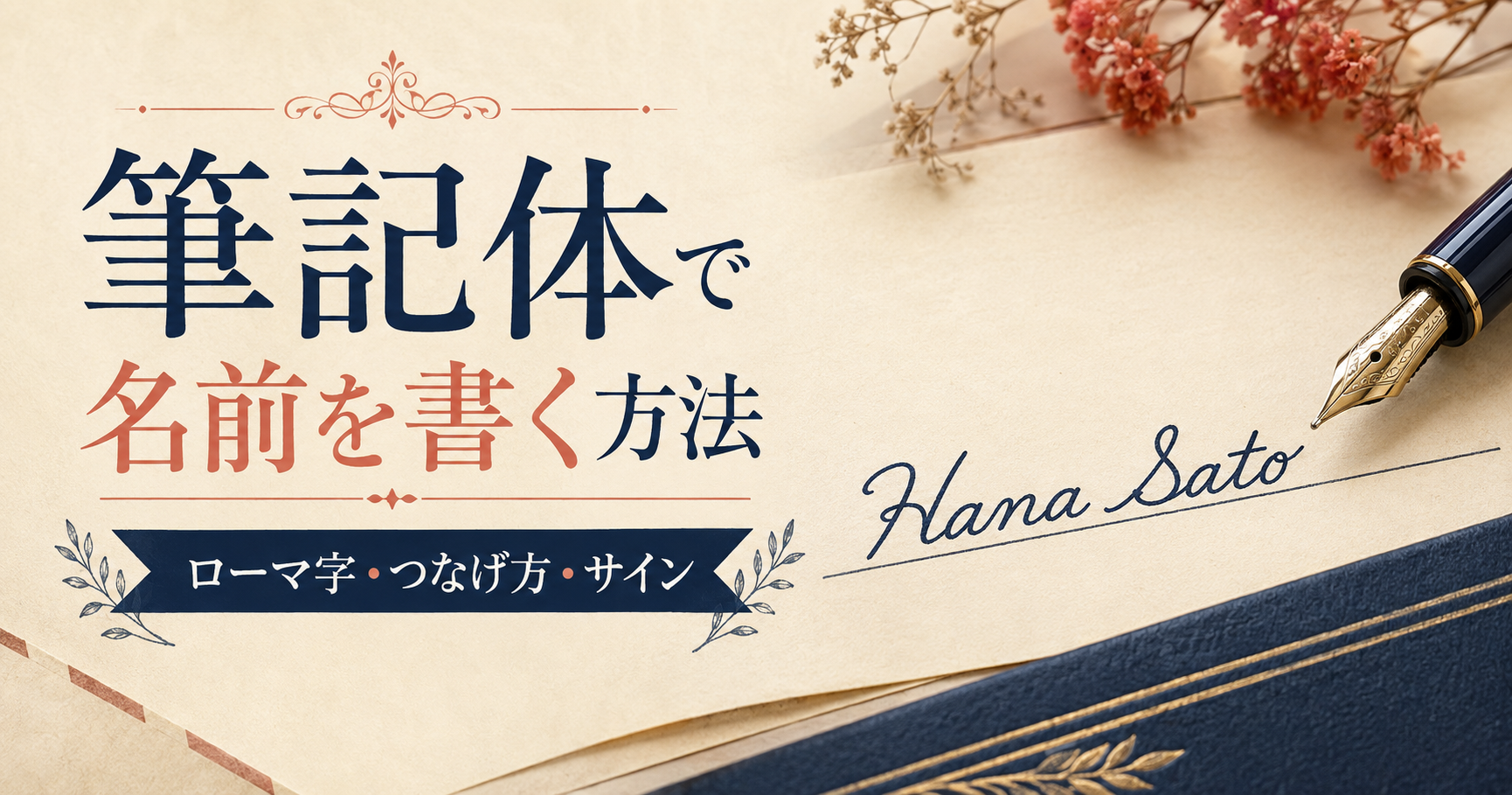 筆記体で名前を書く方法｜ローマ字・つなげ方・サインとの違い