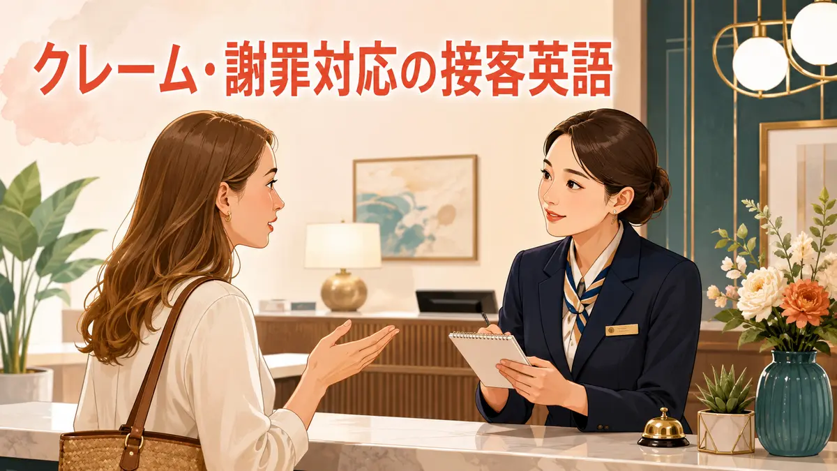 外国人のお客様の困りごとを聞き取るホテルスタッフ