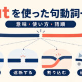 cutを使った句動詞の意味・使い方・語順をまとめた一覧記事のアイキャッチ