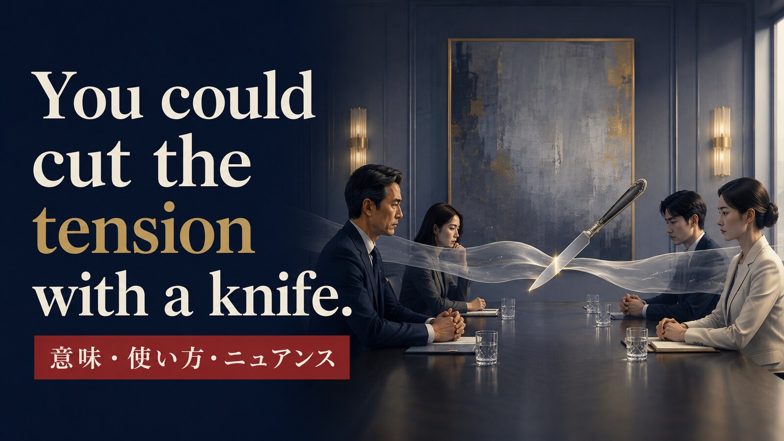 You could cut the tension with a knife.の意味・使い方・ニュアンス
