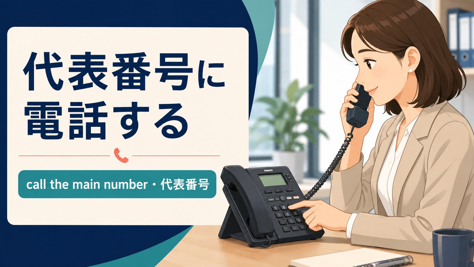 「代表番号に電話する」は英語で？main number・switchboardの違い