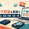 データ容量を英語で表すbit・byte・KB・MB・GB・TBのイラスト