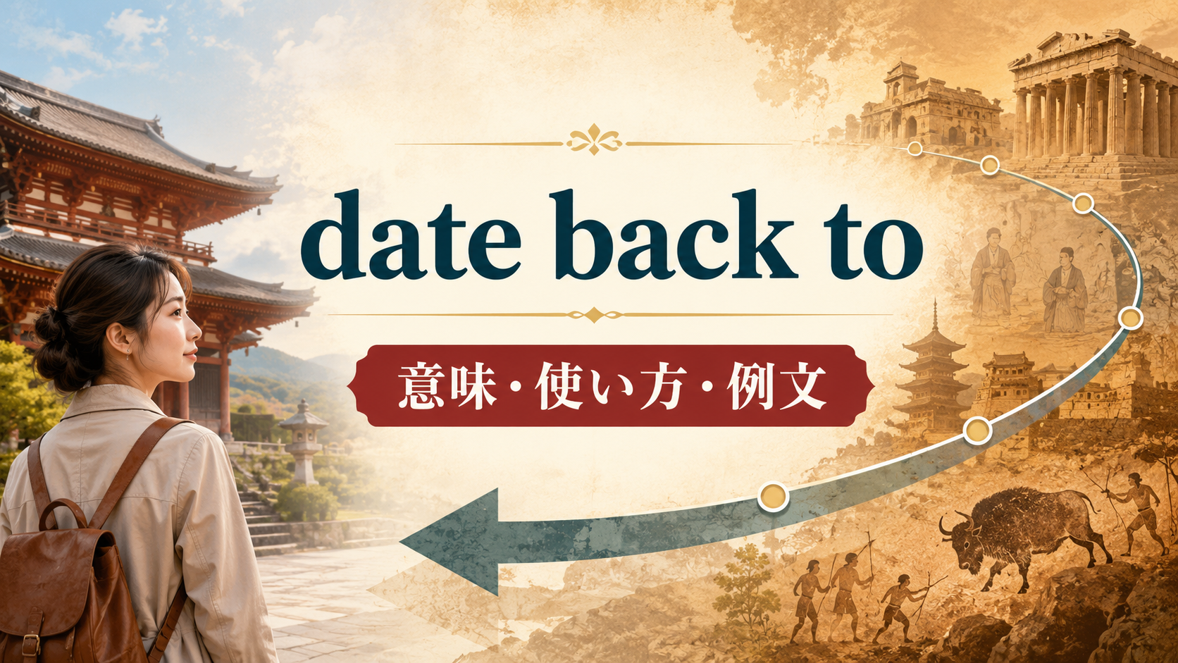 date back toの意味・使い方・例文を解説するアイキャッチ画像