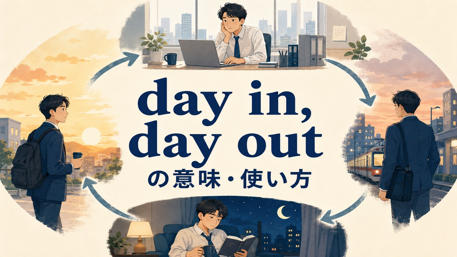 day in, day outの意味は？day after day・every dayとの違いと使い方