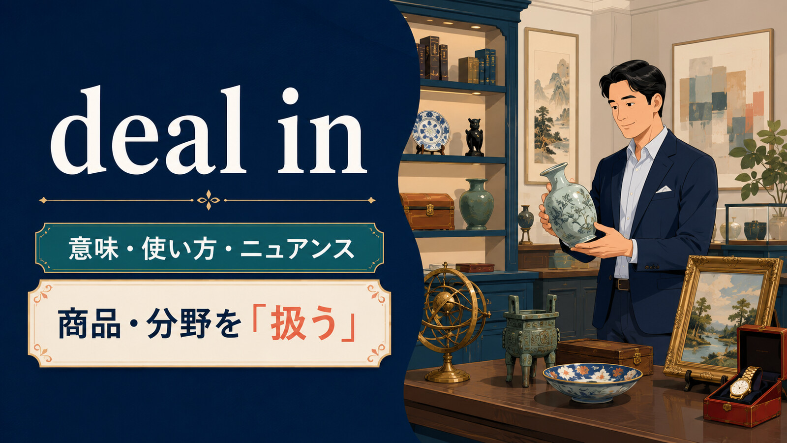 deal inの意味は？「商品・分野を扱う」の使い方とdeal withとの違い