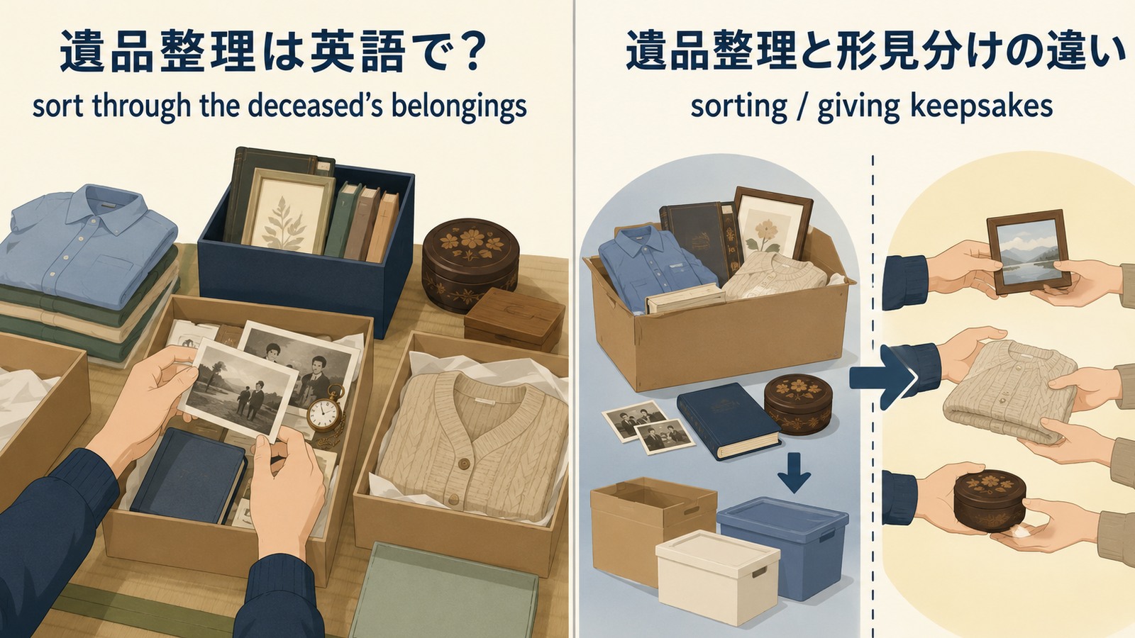 遺品整理は英語で? sort through the deceased’s belongings