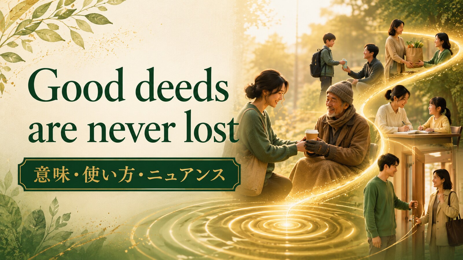 Good deeds are never lostの意味・使い方｜ニュアンスと例文を解説