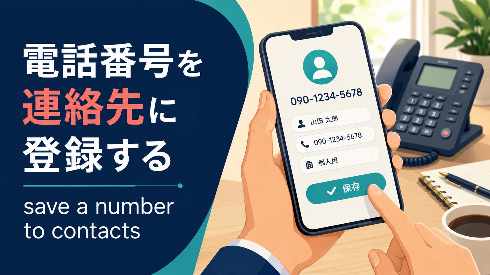 電話番号を連絡先に登録する英語とsave・addの違い