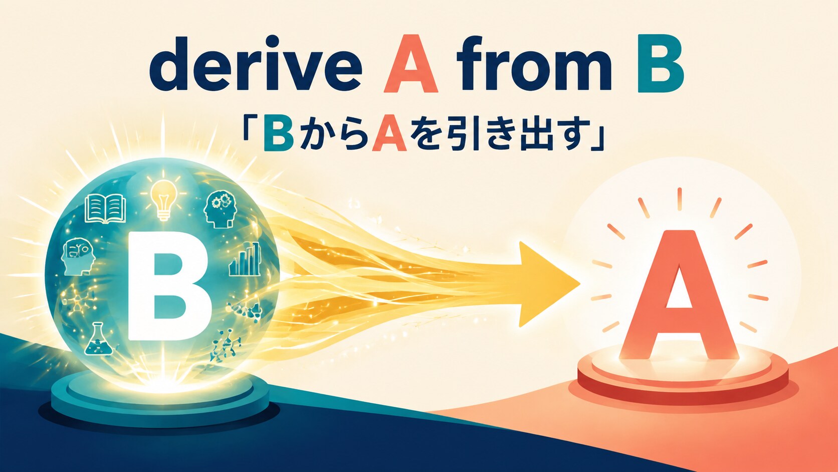 derive A from Bの意味は？語順・be derived fromとcome fromとの違い