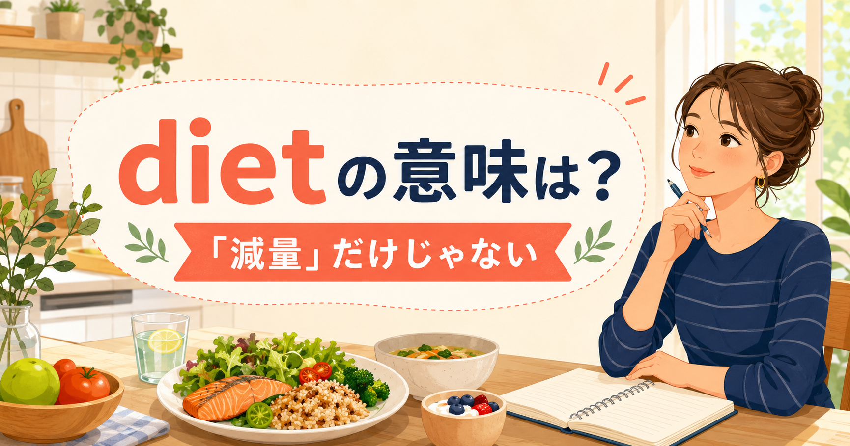 dietの意味は？「減量」だけではない使い方とon a dietの違い