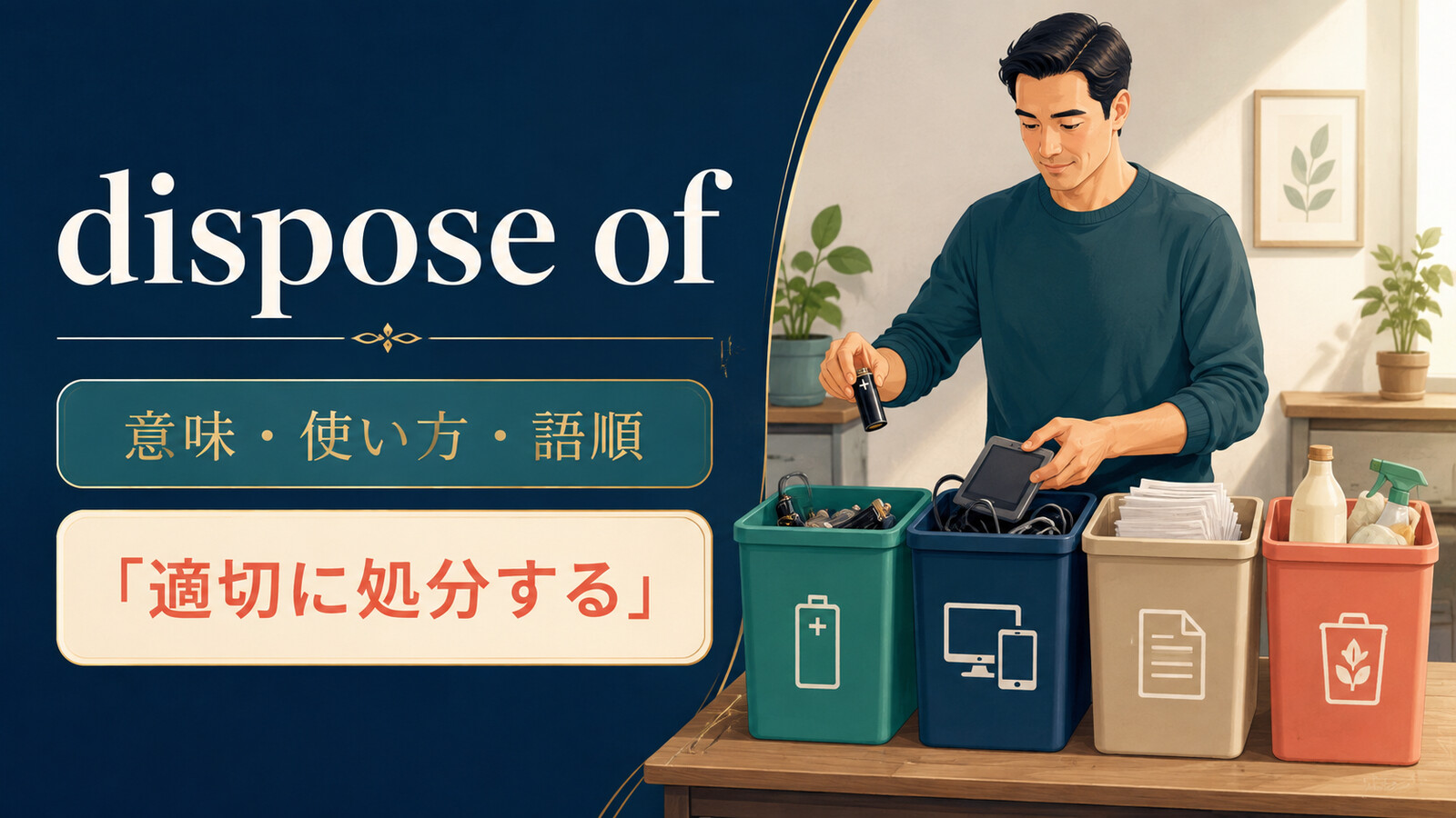 dispose ofの意味は？「適切に処分する」の使い方とthrow awayとの違い