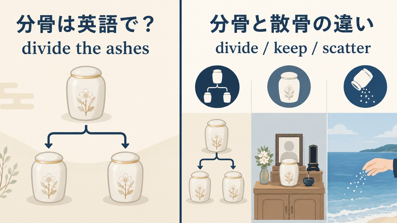 分骨は英語で? divide the ashes