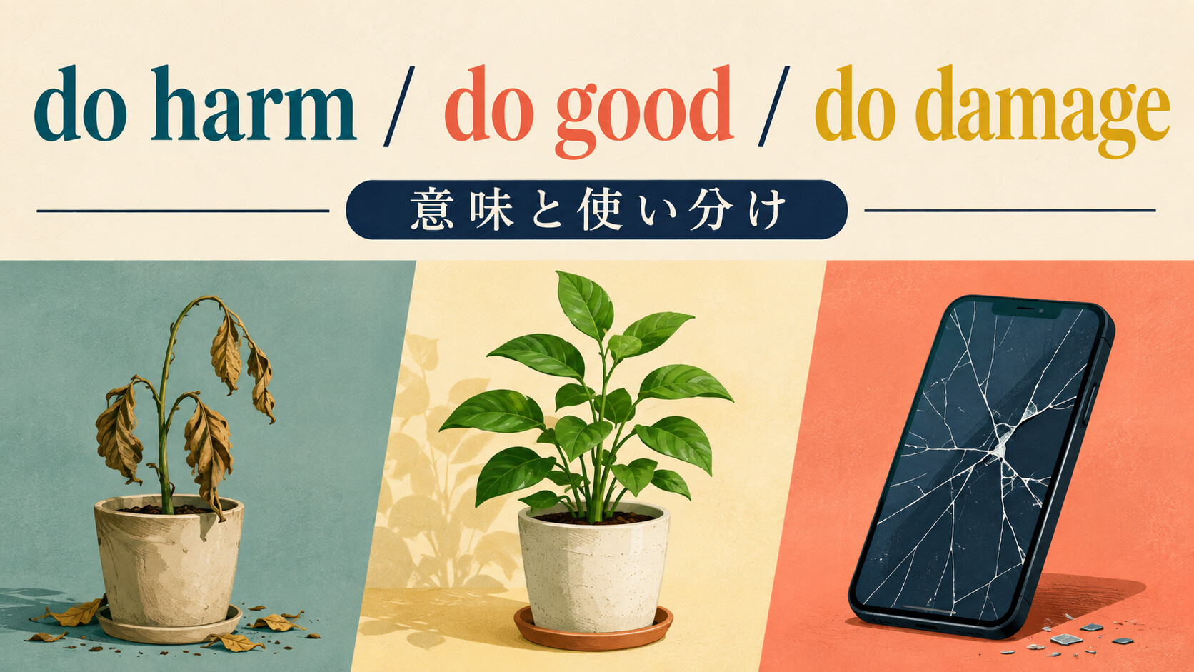 do harm・do good・do damageの意味は？違いと使い分けを例文で解説