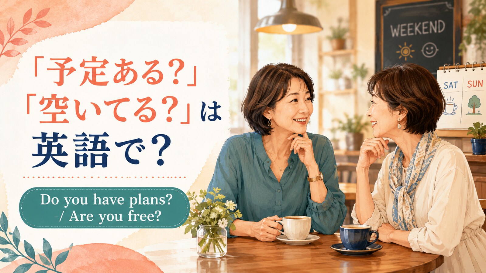 「予定ある？・空いてる？」は英語で？Do you have plans?・Are you free?の違い