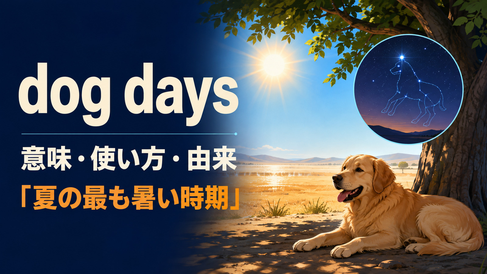 dog daysの意味・使い方とシリウス由来を解説するアイキャッチ画像