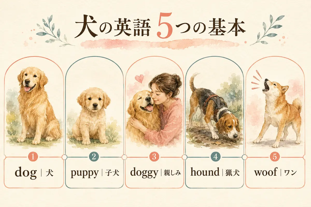 dog・puppy・doggy・hound・woofの違い
