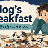 a dog’s breakfastの意味とニュアンスを示す画像